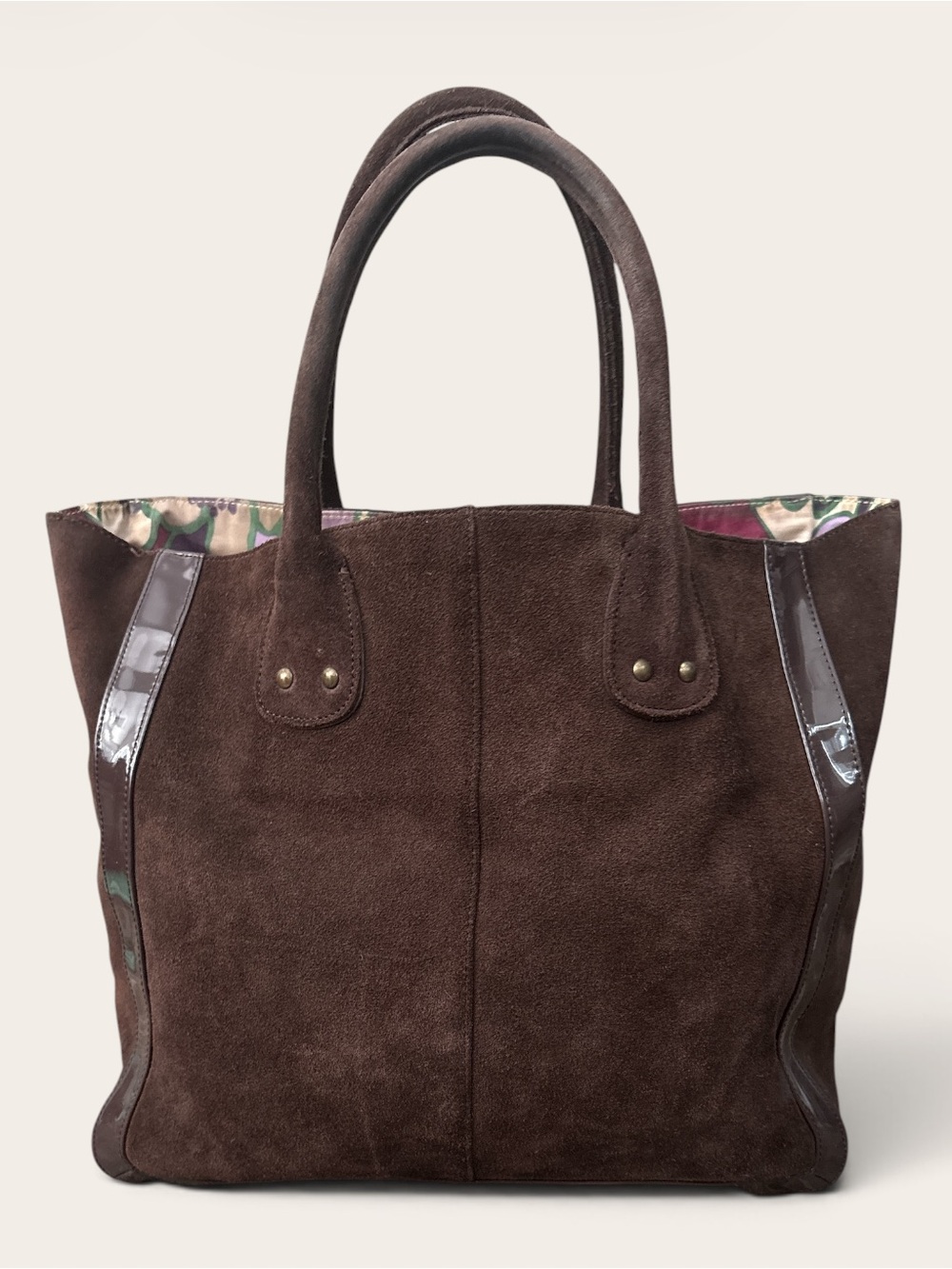 GAP-Y2K Brown Suede Large Tote Bag - Women